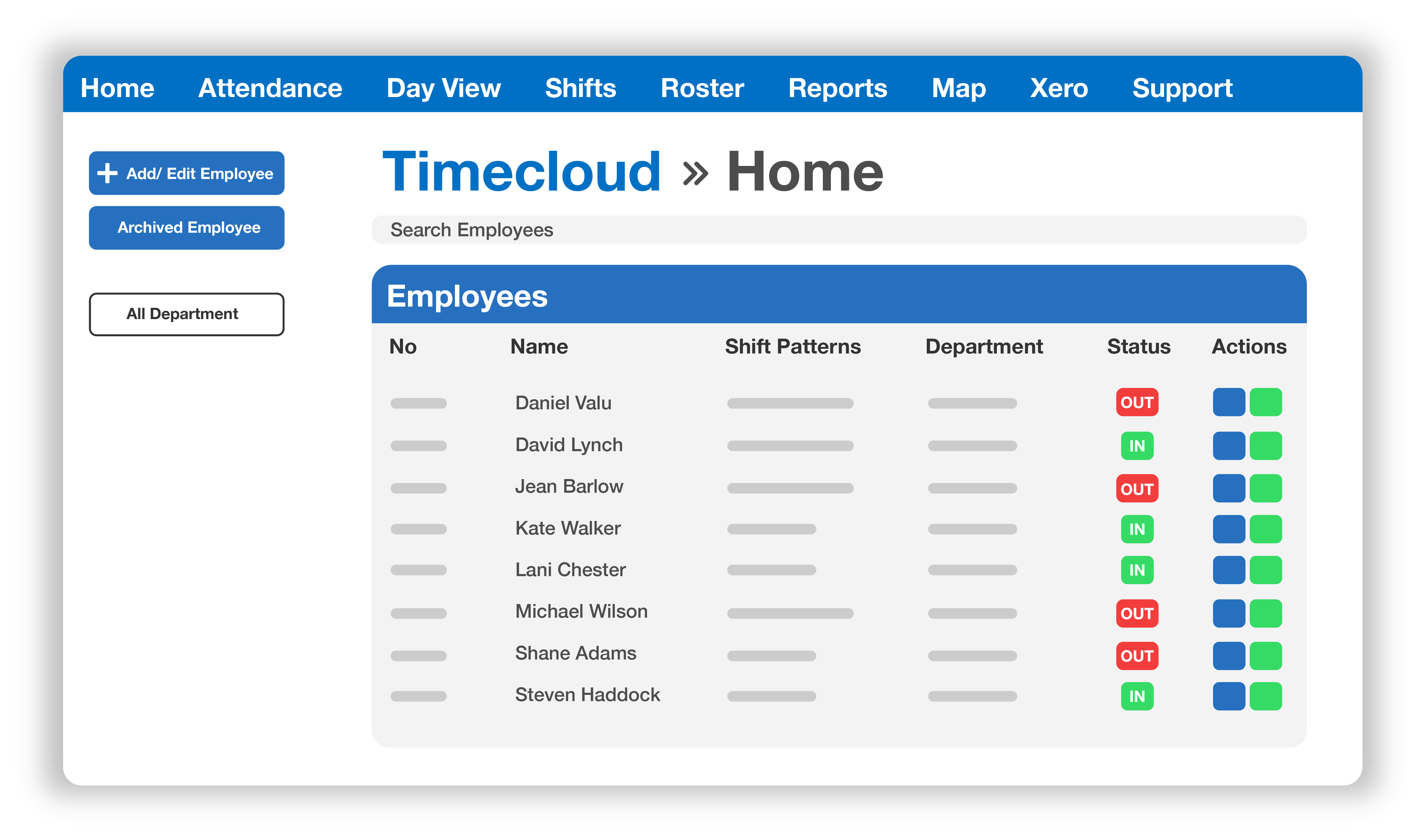 Timecloud Timesheet App Dashboard